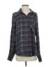 Free People 100% Rayon Plaid Gray Long Sleeve Button-Down Shirt Size S - photo 1
