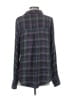 Free People 100% Rayon Plaid Gray Long Sleeve Button-Down Shirt Size S - photo 2