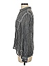Element 100% Viscose Metallic Gray Long Sleeve Button-Down Shirt Size 0 - photo 5