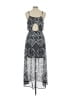 Xhilaration 100% Polyester Graphic Silver Black Cocktail Dress Size L - photo 2