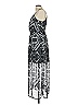 Xhilaration 100% Polyester Graphic Silver Black Cocktail Dress Size L - photo 5