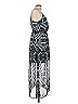 Xhilaration 100% Polyester Graphic Silver Black Cocktail Dress Size L - photo 4