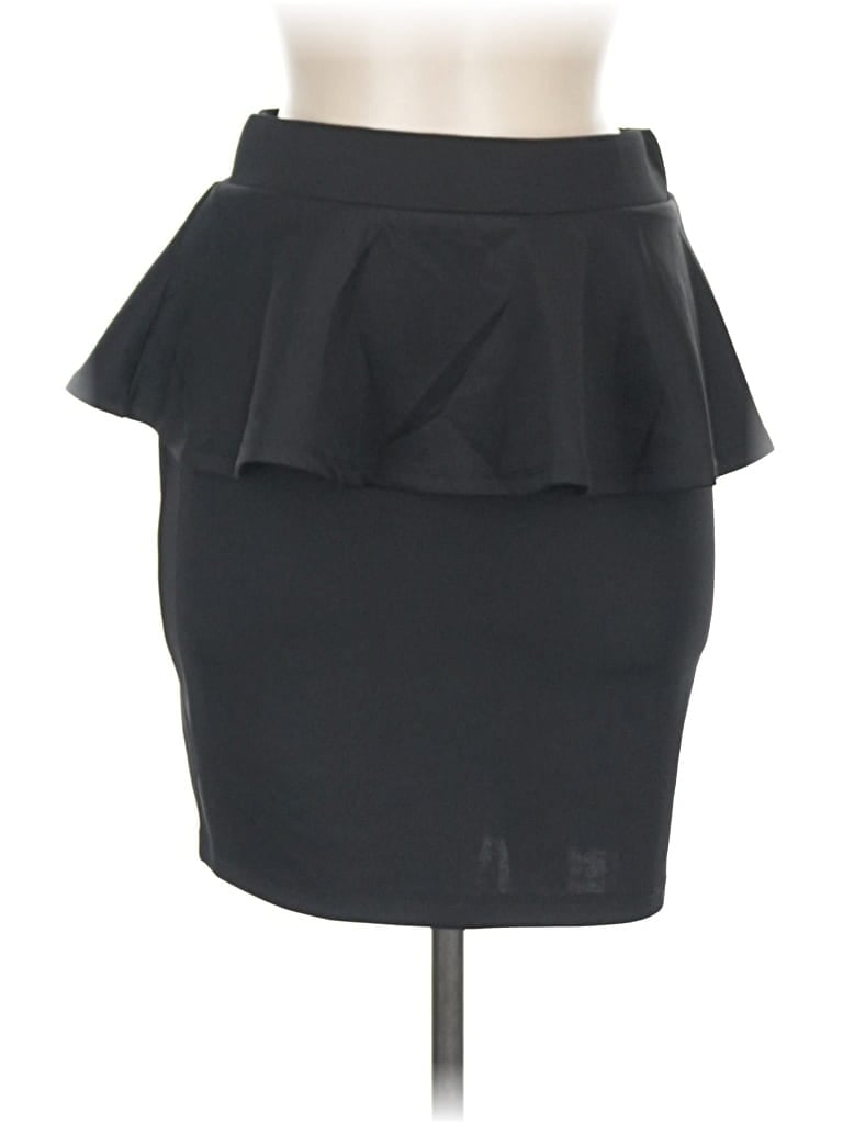 Pre-owned 2b Bebe Formal Skirt In Black