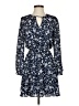 Express 100% Polyester Print Blue Casual Dress Size XS - photo 1