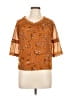 Knitworks 100% Polyester Orange Brown Short Sleeve Blouse Size L - photo 1