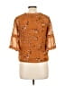 Knitworks 100% Polyester Orange Brown Short Sleeve Blouse Size L - photo 2