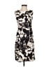 Ann Taylor 100% Polyester Print Gray Cocktail Dress Size 2 - photo 1