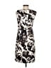 Ann Taylor 100% Polyester Print Gray Cocktail Dress Size 2 - photo 2
