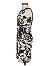 Ann Taylor 100% Polyester Print Gray Cocktail Dress Size 2 - photo 5