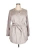Halston Heritage Gray Trenchcoat Size 20w - photo 1