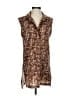 Victor Alfaro Collective 100% Polyester Animal Print Brown Sleeveless Blouse Size S - photo 1