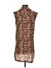Victor Alfaro Collective 100% Polyester Animal Print Brown Sleeveless Blouse Size S - photo 2