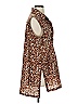 Victor Alfaro Collective 100% Polyester Animal Print Brown Sleeveless Blouse Size S - photo 4