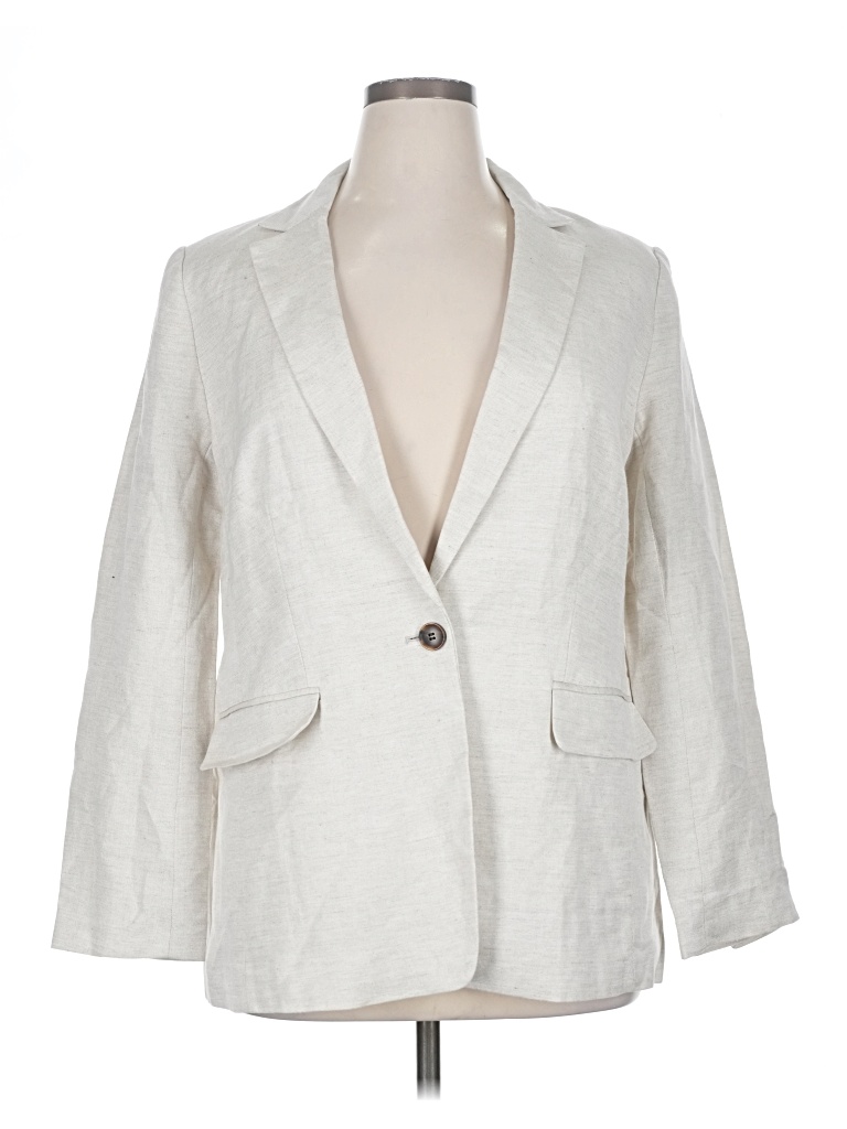 Pre-owned Ann Taylor Loft Blazer Jacket In Ivory