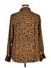 Ichi 100% Polyester Animal Print Orange Tan Long Sleeve Blouse Size XL - photo 2