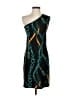 Evovorro Graphic Teal Cocktail Dress Size S - photo 1