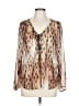 Jessica Simpson 100% Polyester Brown Long Sleeve Blouse Size L - photo 1