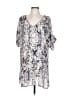 Mary & Mabel 100% Polyester Silver Short Sleeve Blouse Size L - photo 1