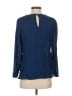 Banana Republic 100% Polyester Checkered-gingham Blue Long Sleeve Blouse Size XS - photo 2