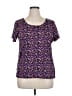Notations Tweed Purple Short Sleeve T-Shirt Size 1X - photo 1