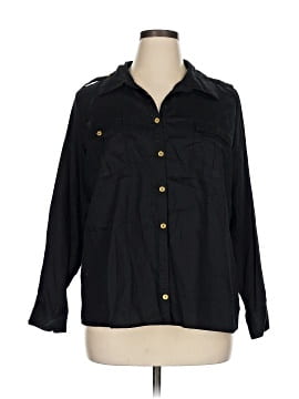 Jaclyn Smith 3/4 Sleeve Button Down Shirt