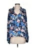 Karlie 100% Polyester Floral Blue Long Sleeve Blouse Size S - photo 1