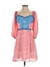 Slate & Willow 100% Polyester Checkered-gingham Pink Casual Dress Size 2 - photo 1