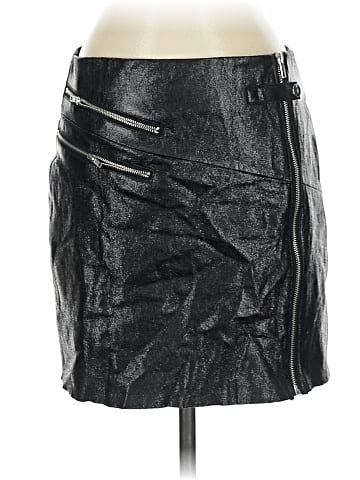 Blue Rain Faux Leather Skirt (view 1)