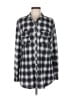 Eden & Olivia Plaid Silver Long Sleeve Blouse Size M - photo 1