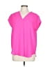 Staccato 100% Polyester Pink Short Sleeve Blouse Size L - photo 1