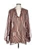 CAbi 100% Polyester Stripes Orange Long Sleeve Blouse Size L - photo 1