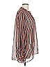 CAbi 100% Polyester Stripes Orange Long Sleeve Blouse Size L - photo 4