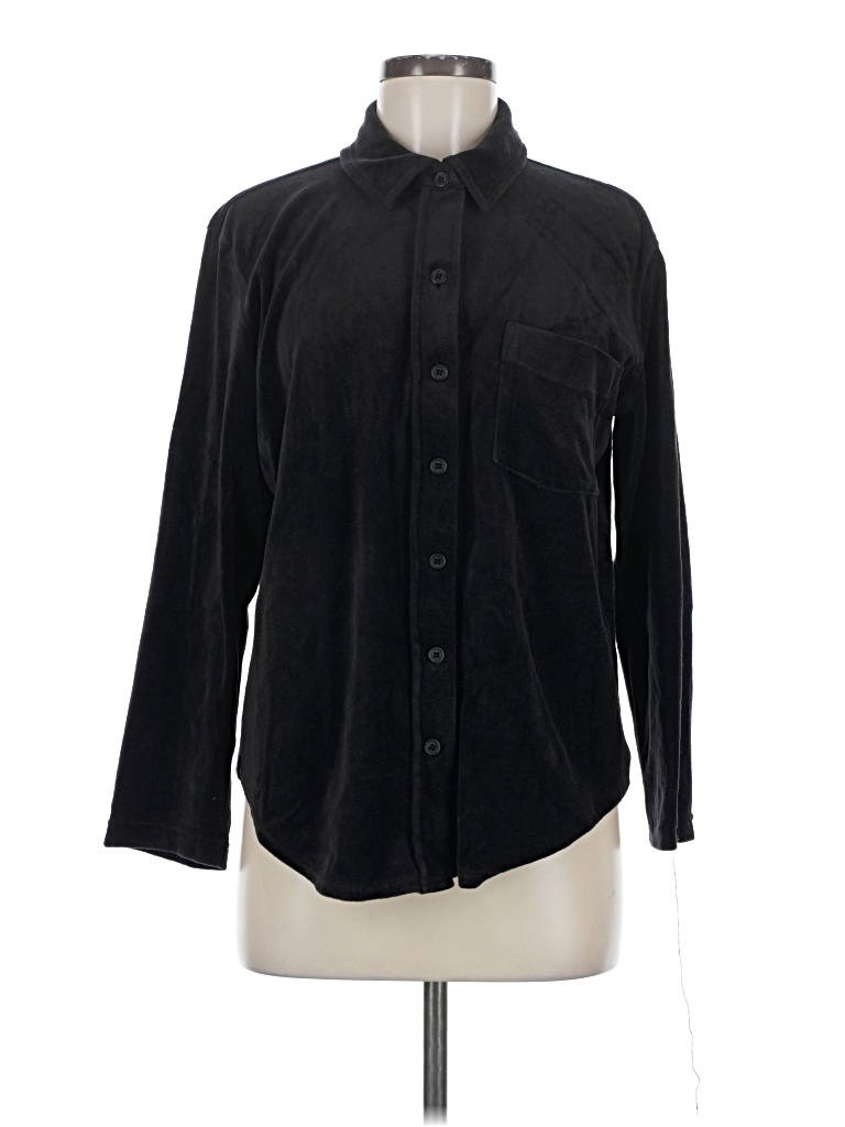 Pre-owned Gap Body Long Sleeve Button Down Shirt In Black