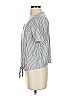 Madewell 100% Viscose Stripes Silver Blue Short Sleeve Blouse Size S - photo 5