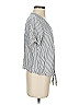 Madewell 100% Viscose Stripes Silver Blue Short Sleeve Blouse Size S - photo 4