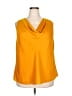 1.State Yellow Brown Sleeveless Blouse Size 2X - photo 1