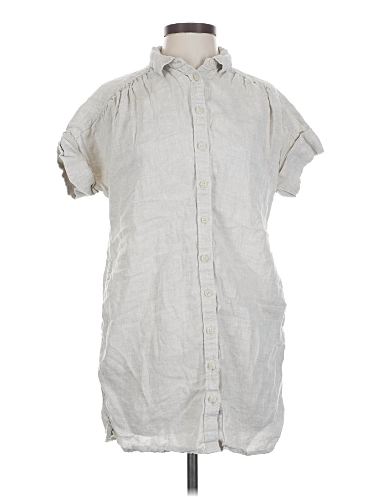 Pre-owned Baird Mcnutt For J.crew Short Sleeve Button Down Shirt In Gray