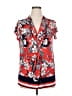 Roz & Ali Red Short Sleeve Blouse Size XL - photo 1