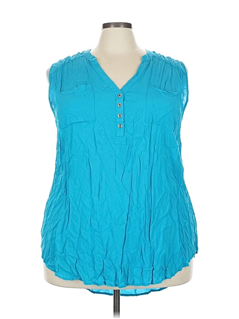Pre-owned Torrid Sleeveless Blouse In Blue
