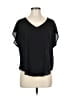 Lush 100% Polyester Black Short Sleeve Blouse Size M - photo 1