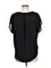 Lush 100% Polyester Black Short Sleeve Blouse Size M - photo 2