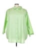 Roaman's Green 3/4 Sleeve Button-Down Shirt Size 30 (3X) - photo 1