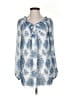 Studio M 100% Polyester Blue 3/4 Sleeve Blouse Size S - photo 1