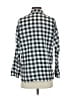 Soft Joie 100% Cotton Checkered-gingham Black Long Sleeve Blouse Size S - photo 2
