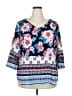 Fig and Flower 100% Polyester Blue 3/4 Sleeve Blouse Size 2X - photo 1