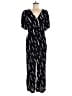 Ann Taylor LOFT 100% Rayon Graphic Black Jumpsuit Size M - photo 1