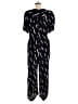 Ann Taylor LOFT 100% Rayon Graphic Black Jumpsuit Size M - photo 2