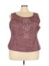 Donna Vinci 100% Polyester Burgundy Sleeveless Top Size 24 - photo 1