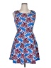 Bebop Print Blue Cocktail Dress Size XL - photo 1