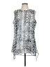 Fever 100% Polyester Silver Sleeveless Blouse Size L - photo 1